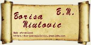 Boriša Miulović vizit kartica